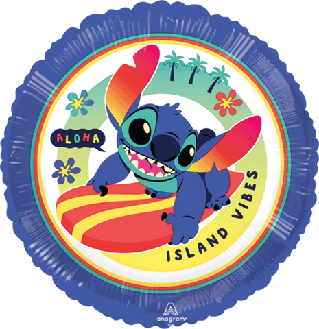 Globo Metálico de 18" - Stitch Island Vibes