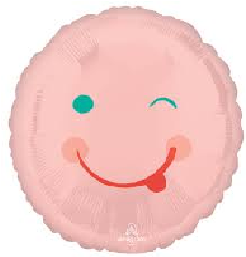 Globo Metálico 18" Emoticón Pink Smiles